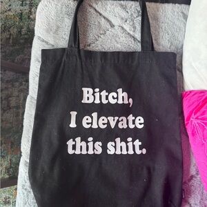 Married to the Mob MTTM Black Tote Bag with Bold Statement